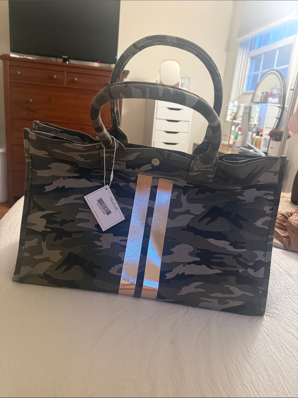 East-West Bag: Green Camouflage
